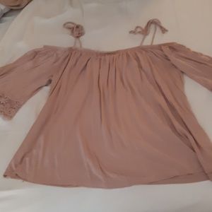 Blush cold shoulder top